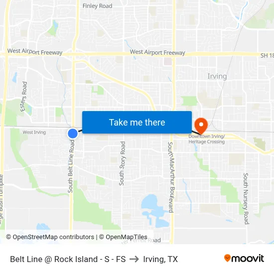 Belt Line @ Rock Island - S - FS to Irving, TX map