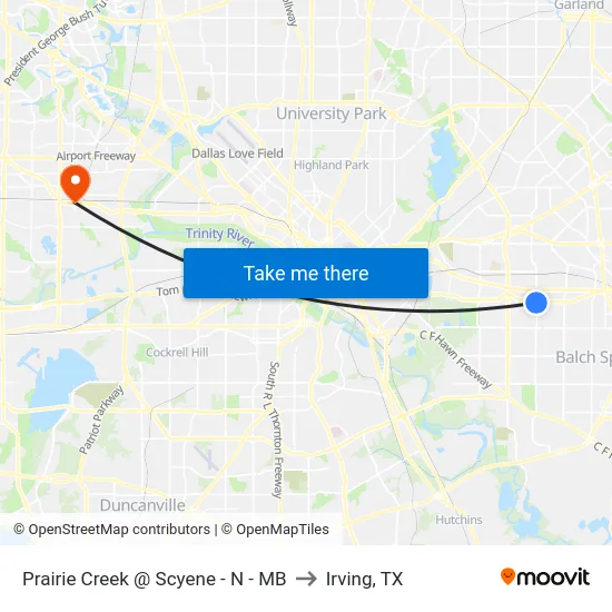 Prairie Creek @ Scyene - N - MB to Irving, TX map