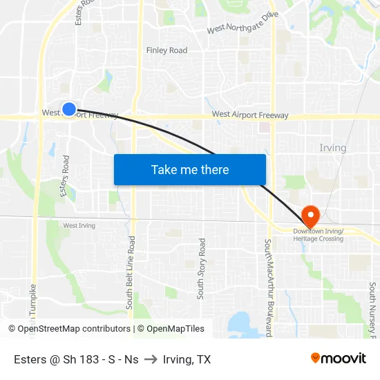Esters @ Sh 183  - S - Ns to Irving, TX map