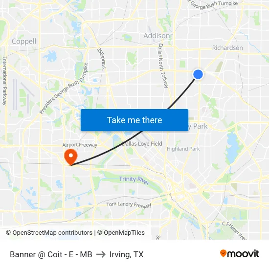 Banner @ Coit - E - MB to Irving, TX map