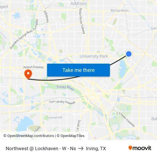 Northwest @ Lockhaven - W - Ns to Irving, TX map