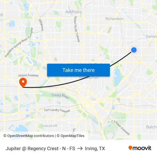 Jupiter @ Regency Crest - N - FS to Irving, TX map