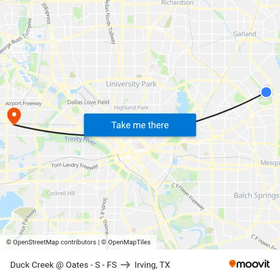 Duck Creek @ Oates - S - FS to Irving, TX map