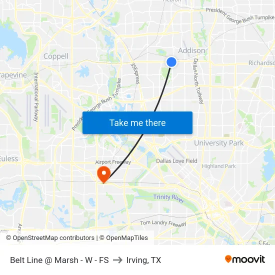 Belt Line @ Marsh - W - FS to Irving, TX map