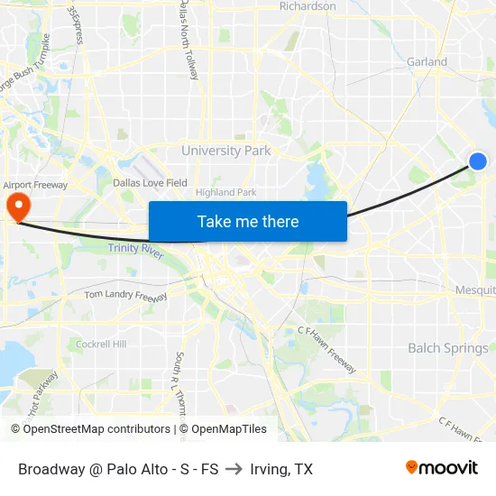 Broadway @ Palo Alto - S - FS to Irving, TX map