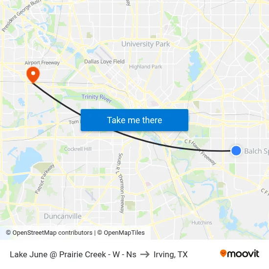 Lake June @ Prairie Creek - W - Ns to Irving, TX map