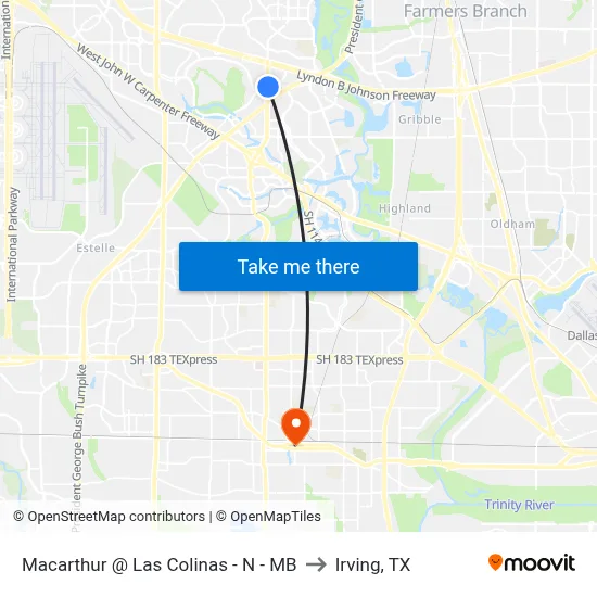 Macarthur @ Las Colinas - N - MB to Irving, TX map