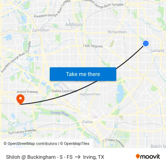Shiloh @ Buckingham - S - FS to Irving, TX map