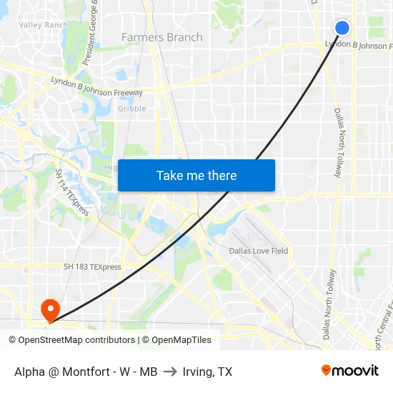 Alpha @ Montfort - W - MB to Irving, TX map