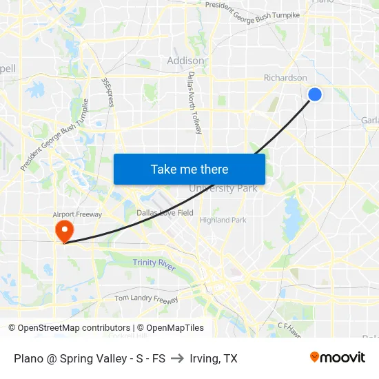 Plano @ Spring Valley - S - FS to Irving, TX map