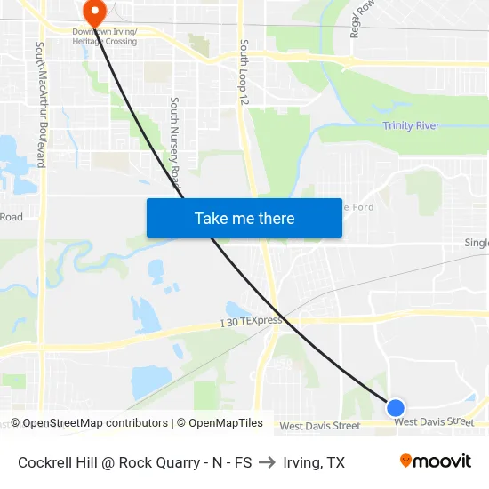 Cockrell Hill @ Rock Quarry - N - FS to Irving, TX map