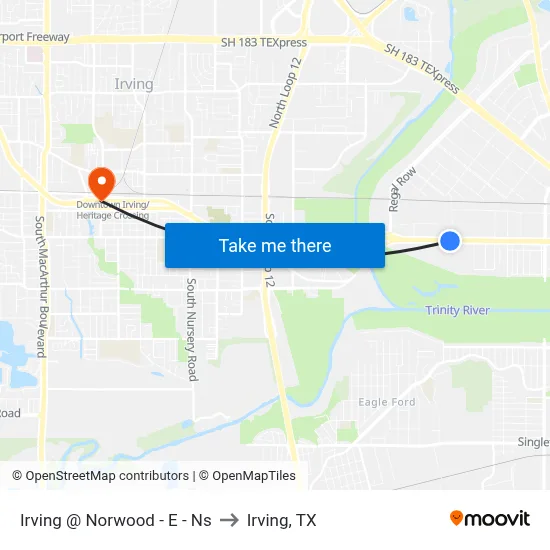 Irving @ Norwood - E - Ns to Irving, TX map