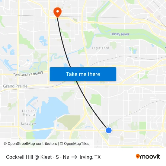 Cockrell Hill @ Kiest - S - Ns to Irving, TX map