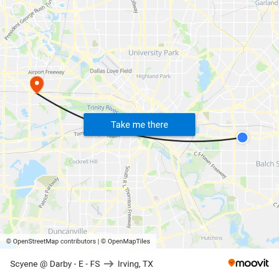 Scyene @ Darby - E - FS to Irving, TX map
