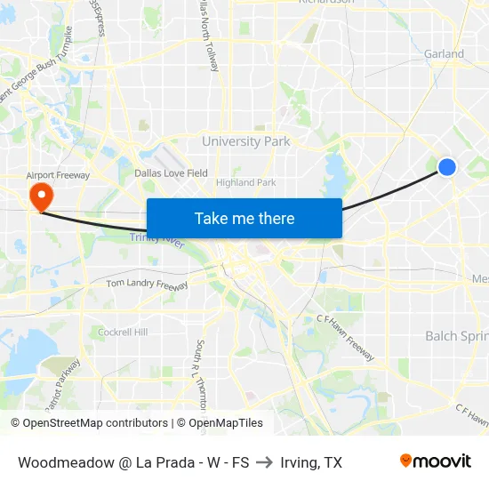 Woodmeadow @ La Prada - W - FS to Irving, TX map