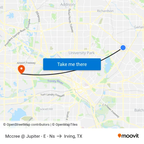 Mccree @ Jupiter - E - Ns to Irving, TX map