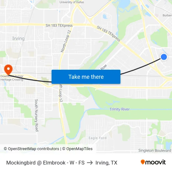 Mockingbird @ Elmbrook - W - FS to Irving, TX map