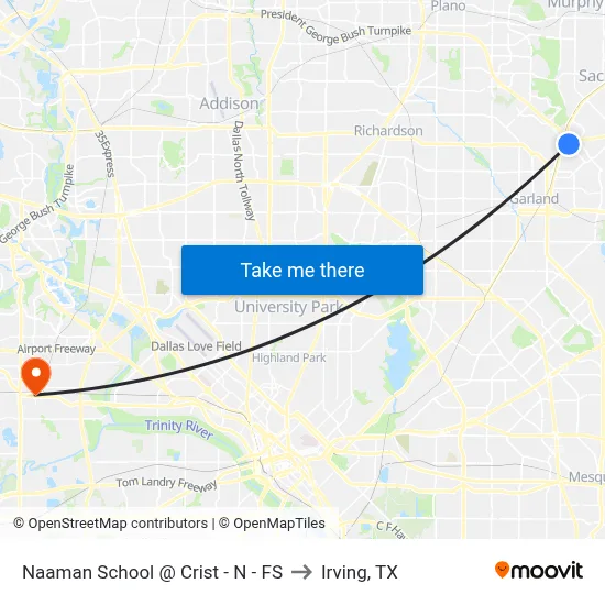 Naaman School @ Crist - N - FS to Irving, TX map