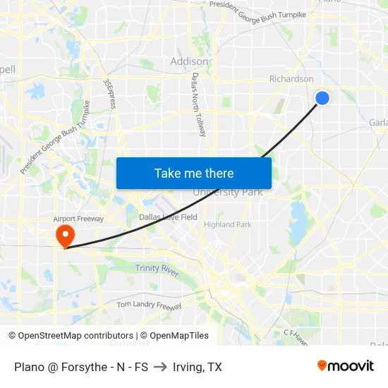 Plano @ Forsythe - N - FS to Irving, TX map