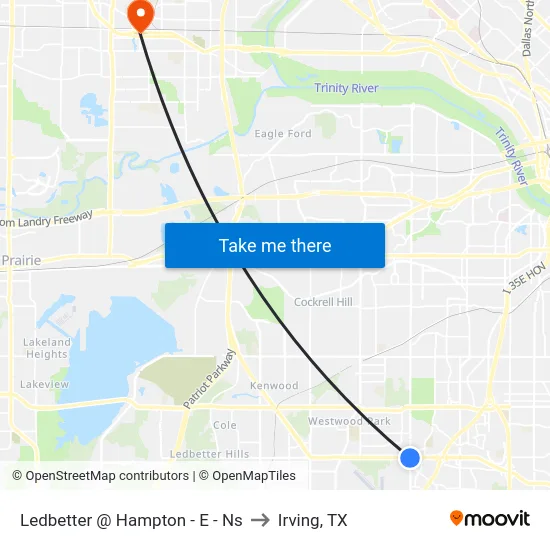 Ledbetter @ Hampton - E - Ns to Irving, TX map