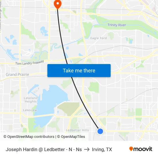 Joseph Hardin @ Ledbetter - N - Ns to Irving, TX map