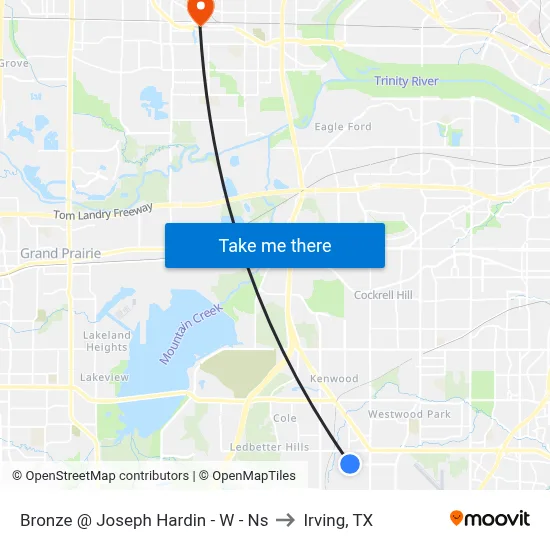 Bronze @ Joseph Hardin - W - Ns to Irving, TX map