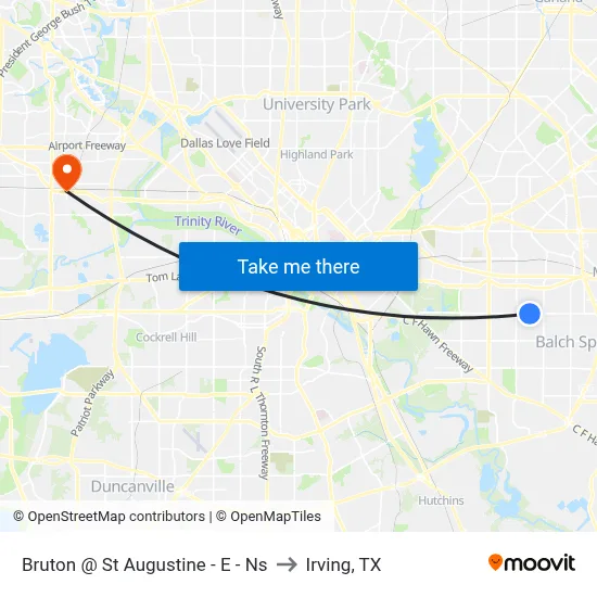 Bruton @ St Augustine - E - Ns to Irving, TX map