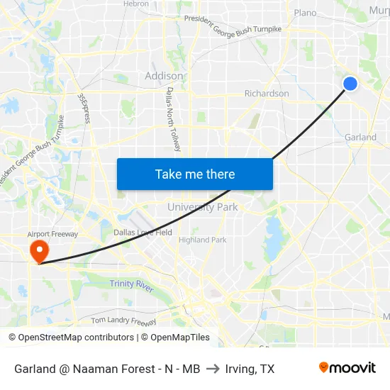 Garland @ Naaman Forest - N - MB to Irving, TX map