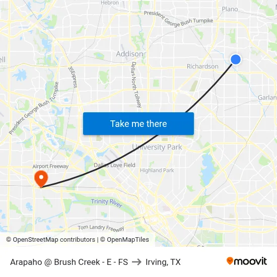 Arapaho @ Brush Creek - E - FS to Irving, TX map