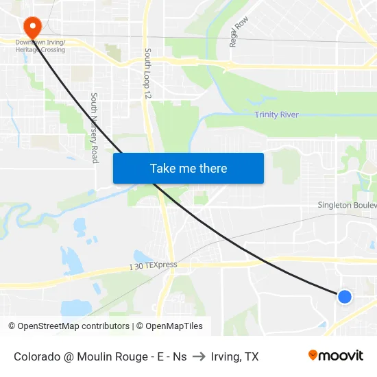 Colorado @ Moulin Rouge - E - Ns to Irving, TX map