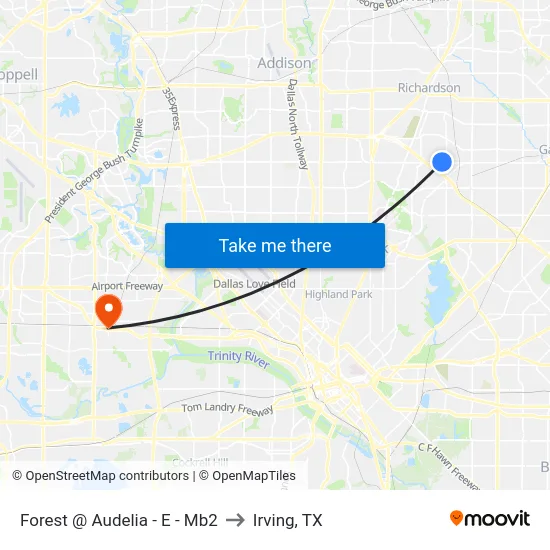 Forest @ Audelia - E - Mb2 to Irving, TX map