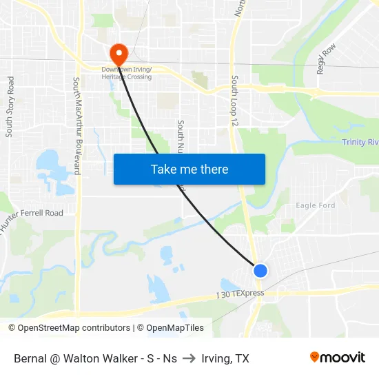 Bernal @ Walton Walker - S - Ns to Irving, TX map