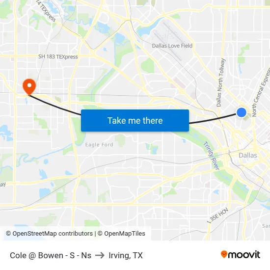 Cole @ Bowen - S - Ns to Irving, TX map