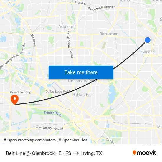 Belt Line @ Glenbrook - E - FS to Irving, TX map