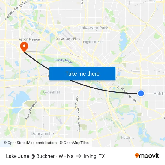 Lake June @ Buckner - W - Ns to Irving, TX map