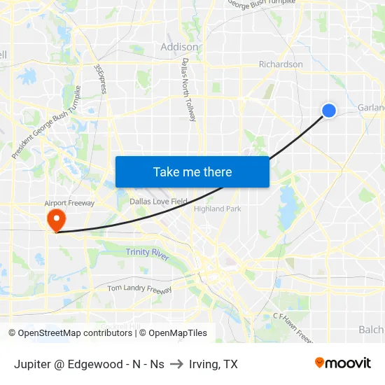 Jupiter @ Edgewood - N - Ns to Irving, TX map