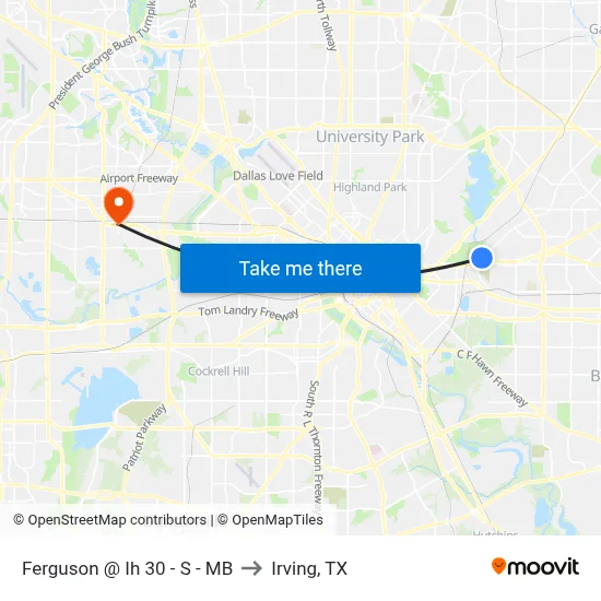 Ferguson @ Ih 30 - S - MB to Irving, TX map