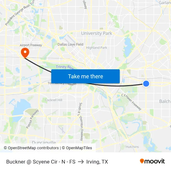 Buckner @ Scyene Cir - N - FS to Irving, TX map