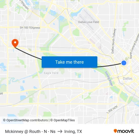 Mckinney @ Routh - N - Ns to Irving, TX map