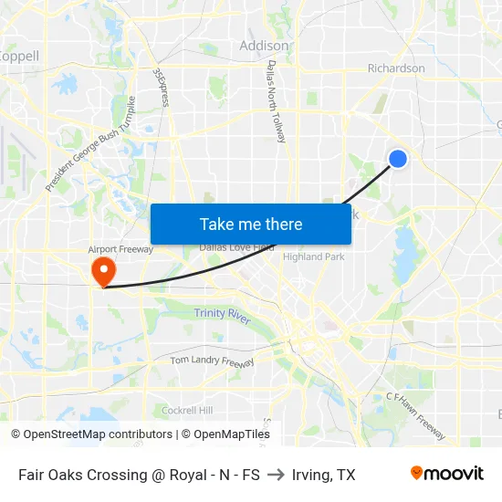 Fair Oaks Crossing @ Royal - N - FS to Irving, TX map