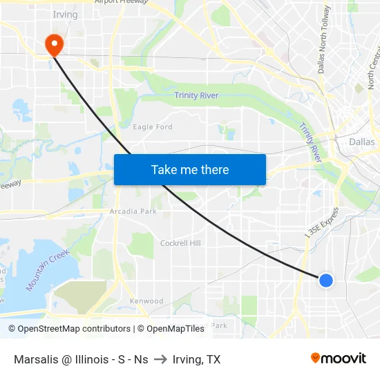 Marsalis @ Illinois - S - Ns to Irving, TX map