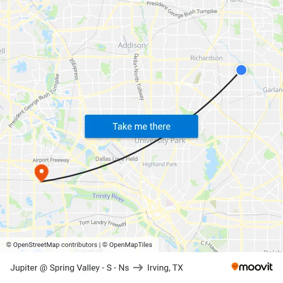 Jupiter @ Spring Valley - S - Ns to Irving, TX map