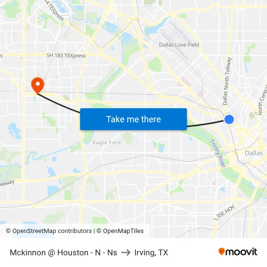 Mckinnon @ Houston - N - Ns to Irving, TX map