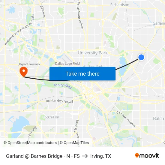 Garland @ Barnes Bridge - N - FS to Irving, TX map