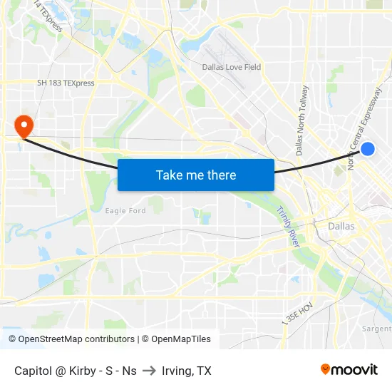 Capitol @ Kirby - S - Ns to Irving, TX map