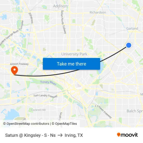 Saturn @ Kingsley - S - Ns to Irving, TX map