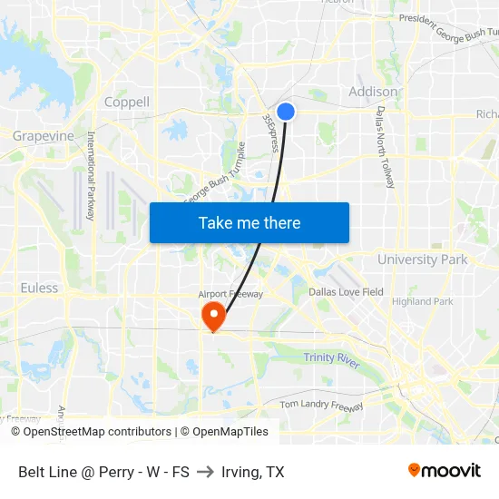Belt Line @ Perry - W - FS to Irving, TX map