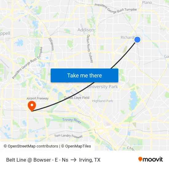 Belt Line @ Bowser - E - Ns to Irving, TX map