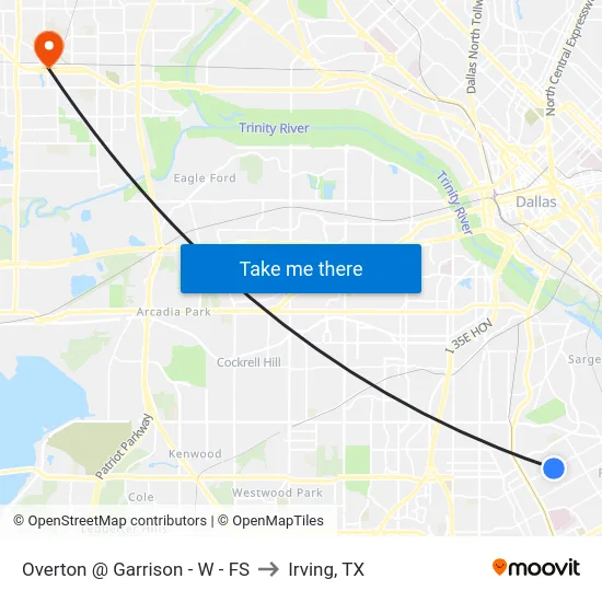 Overton @ Garrison - W - FS to Irving, TX map
