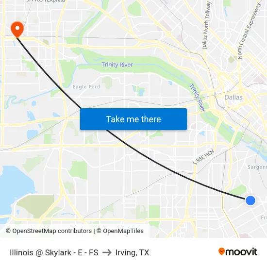 Illinois @ Skylark - E - FS to Irving, TX map